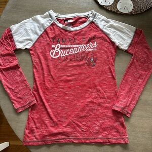 NFL Tampa buccaneers Women's Red and White Team Apparel Shirt S